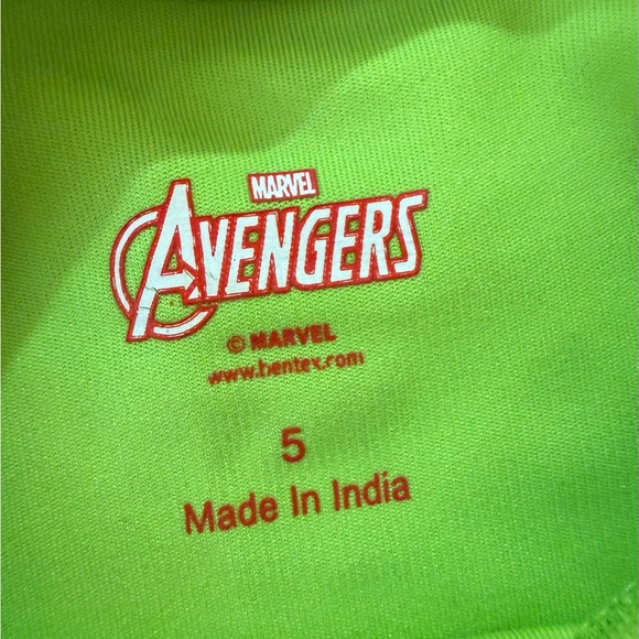 Marvel Avengers Kids Green Top and Purple Shorts Superhero Costume - Picture 4 of 5